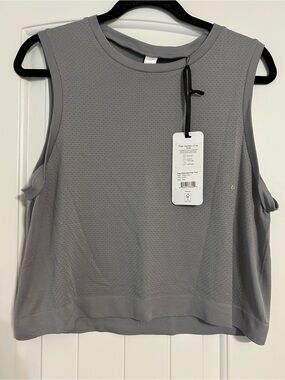 Varley Light Gray Sleeveless Crop Tank Top